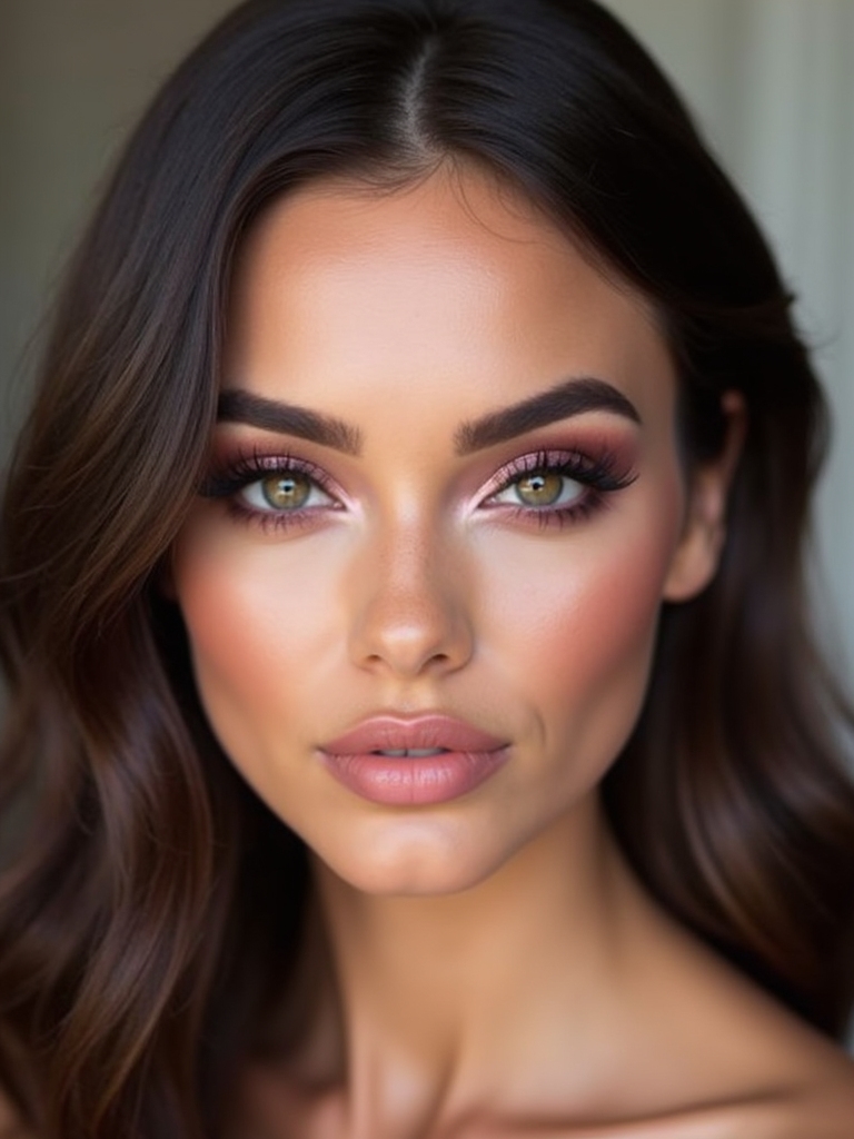 mauve pink soft evening glam