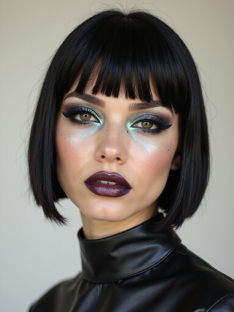 metallic oil slick smoky eyes