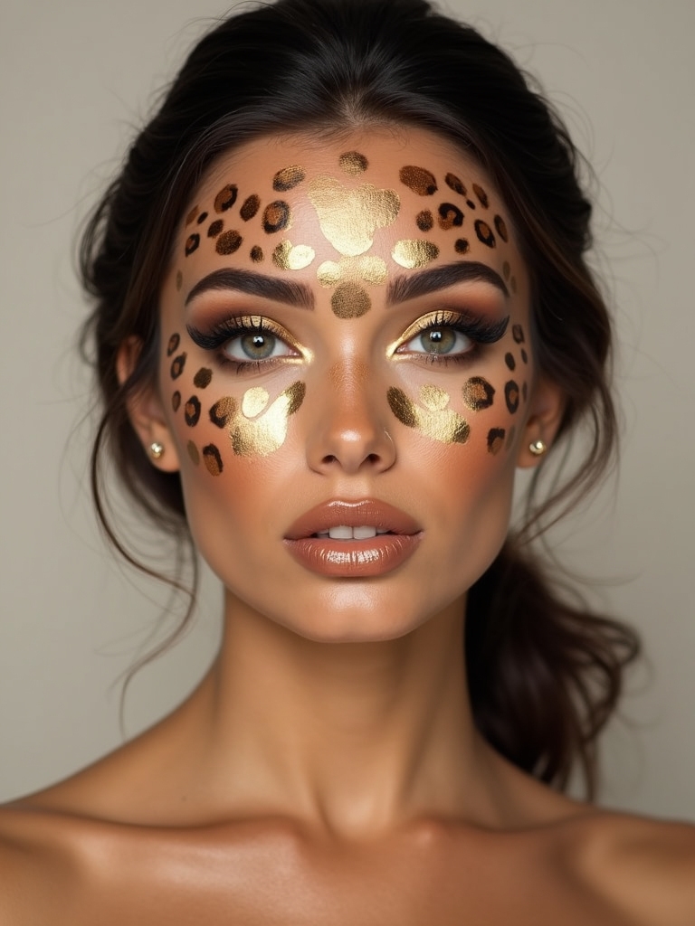 metallic sun kissed facial accents