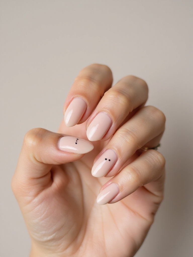 micro dot minimalist almond accent