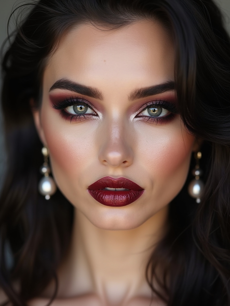 midnight burgundy cut crease