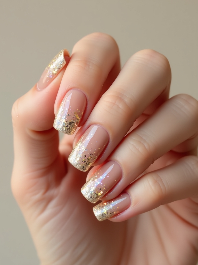 midnight confetti glitter nails