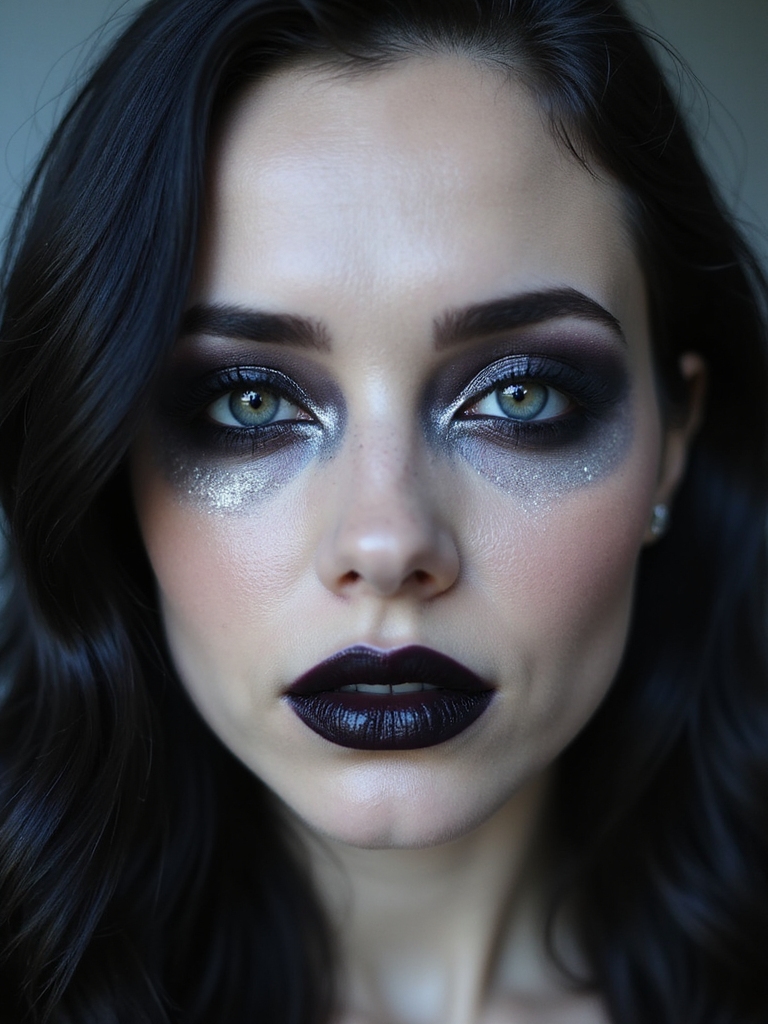 midnight smoky eyes inky lips