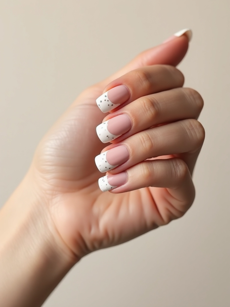 minimal french tips with dots