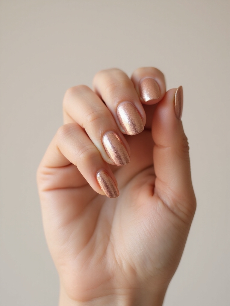 minimal rose gold bare nails