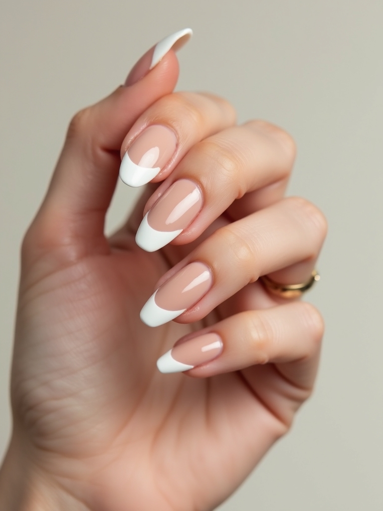minimalist crescent metallic nude