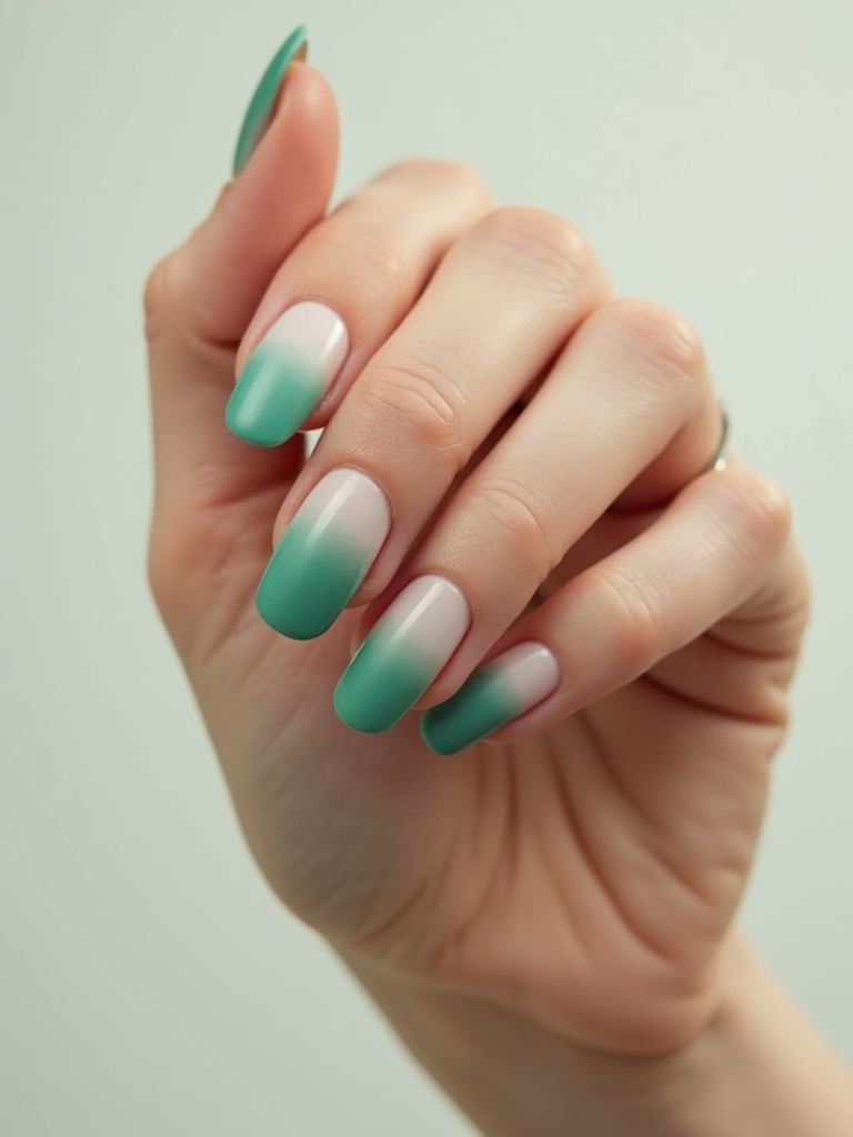 minty dawn forest nails