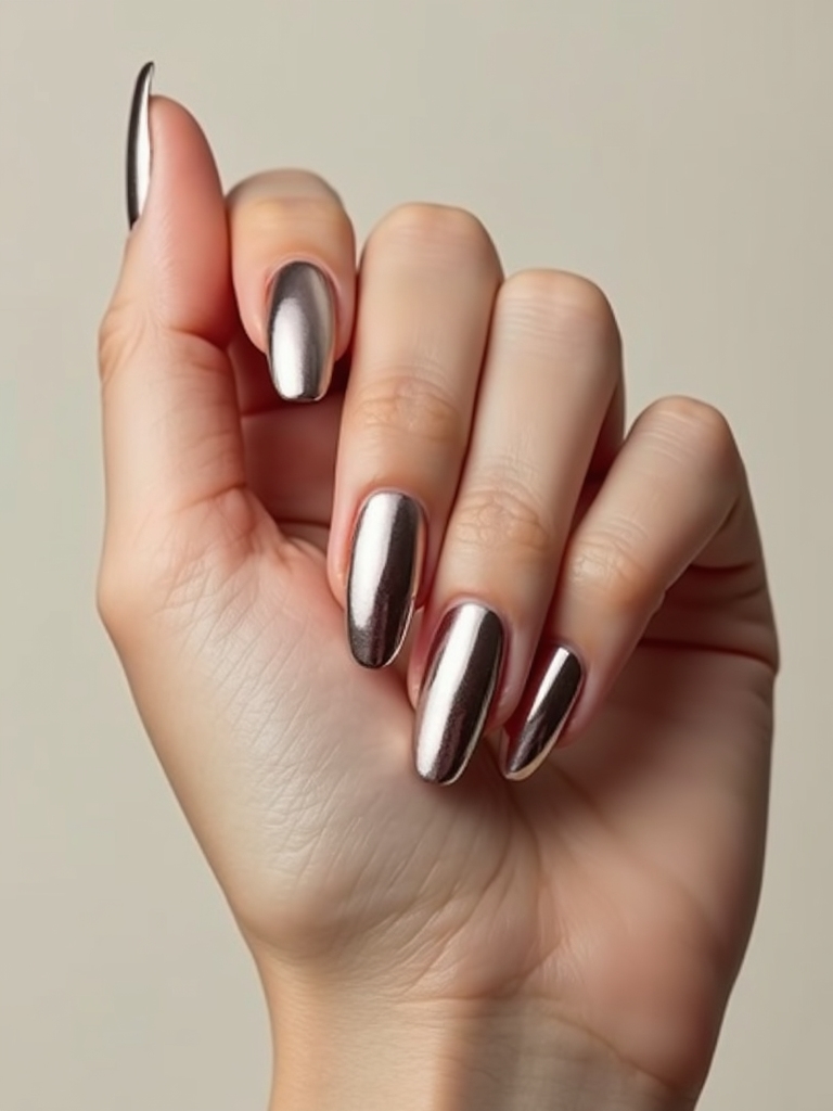 mirror chrome molten silver drips