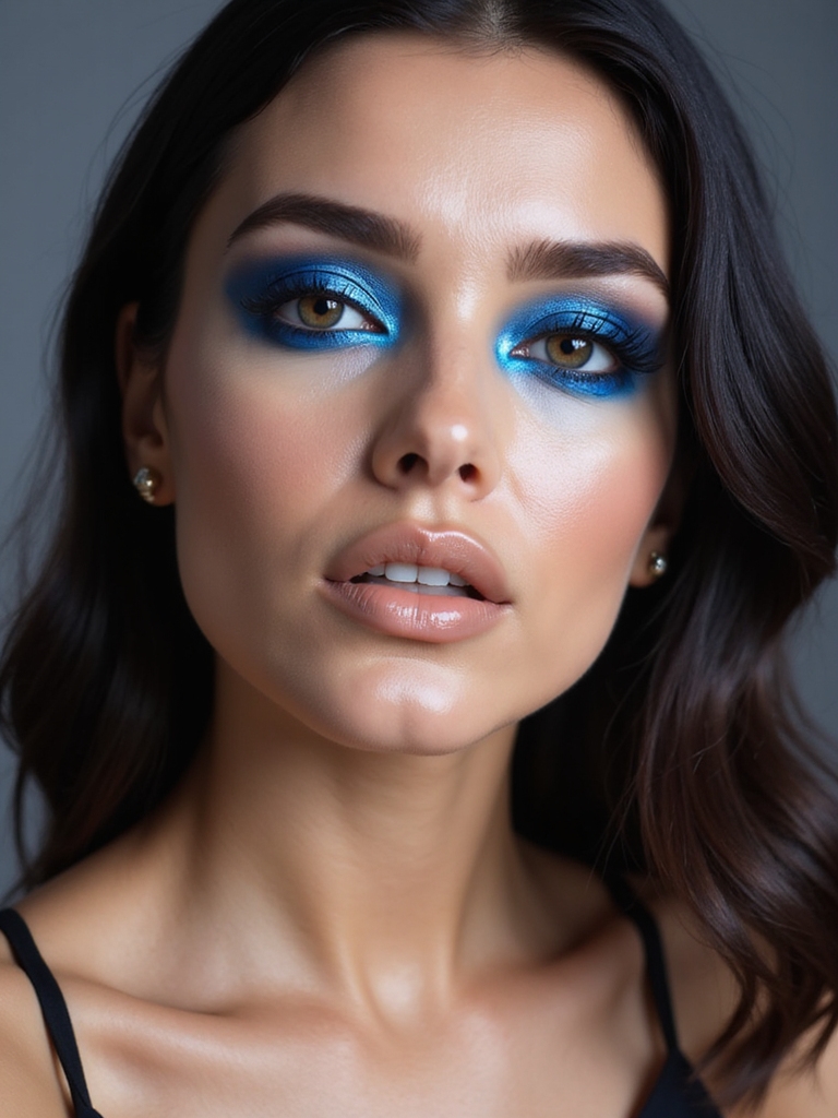 mirror like metallic blue sheen