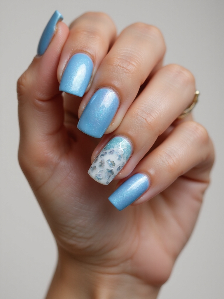 mirror like tidepool blue shimmer