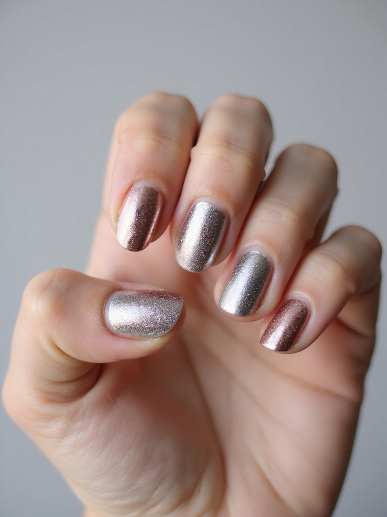 molten chrome with micro glitter