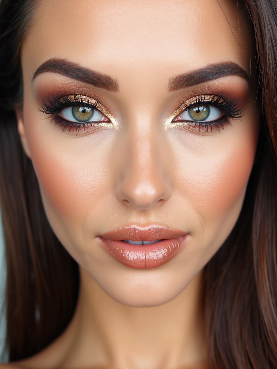 monochromatic brown eye technique