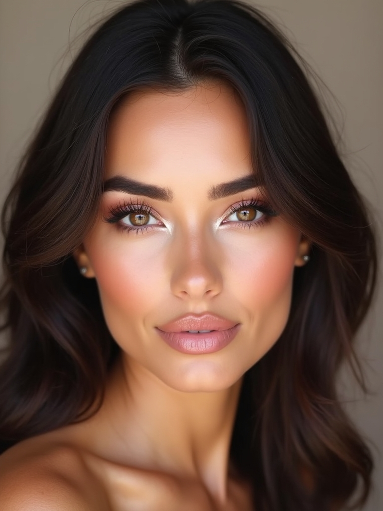 monochromatic rose toned makeup glow