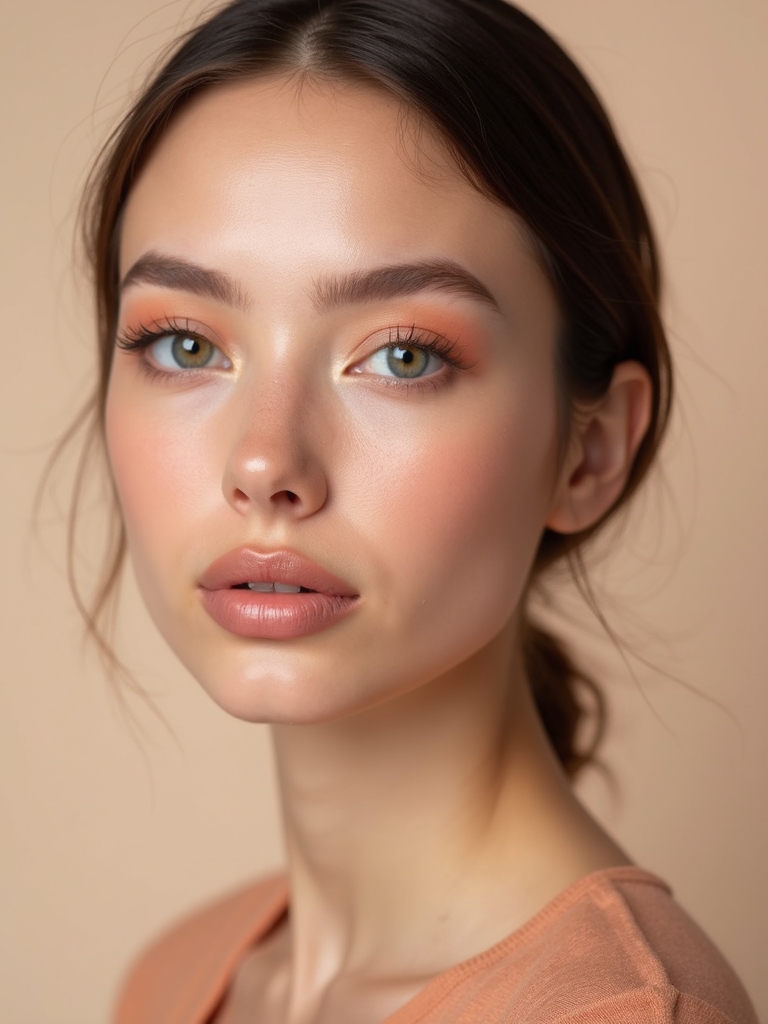 monochrome peachy cream glow