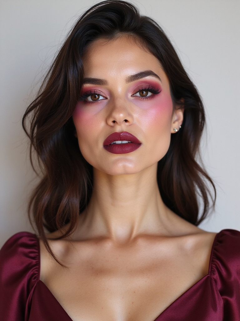 monochrome warm berry flush