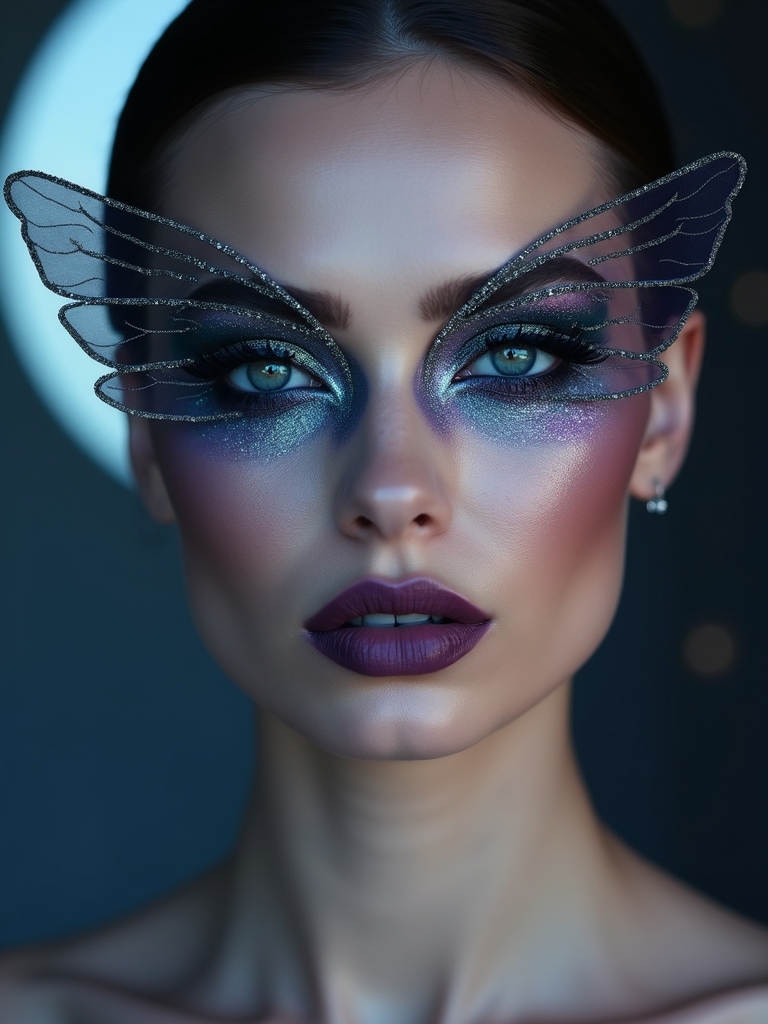 moonlit iridescent moth glam
