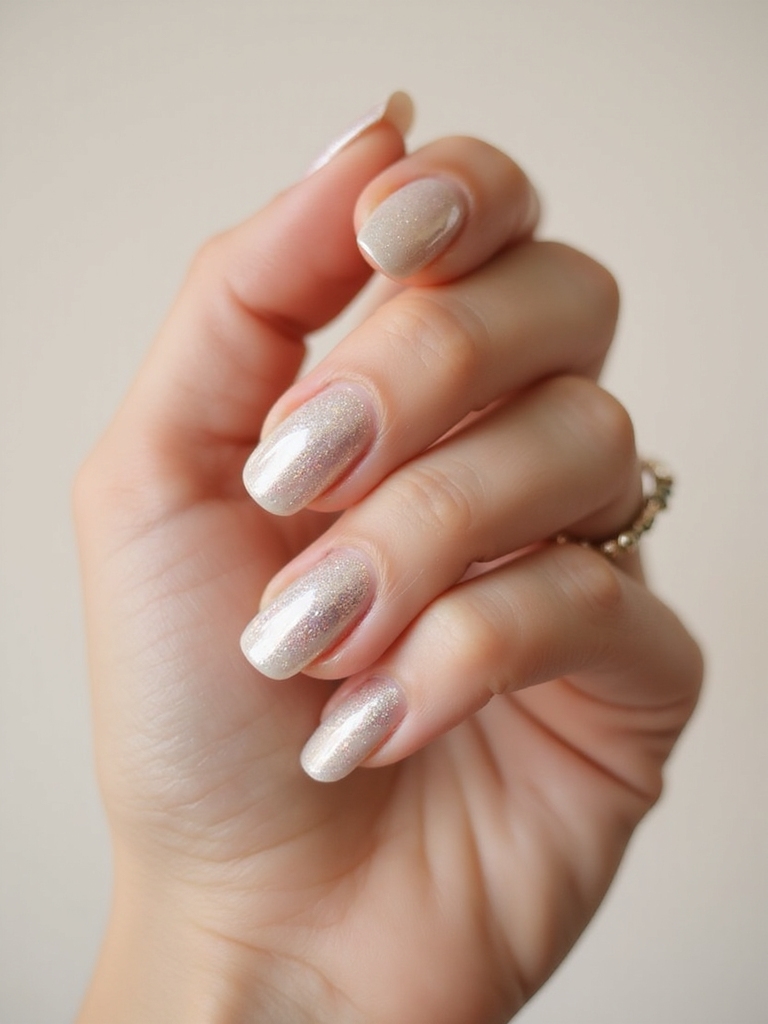 moonlit satin chrome nails