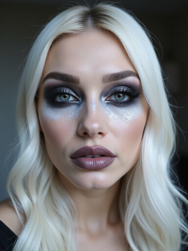 moonlit skin with frosty highlights