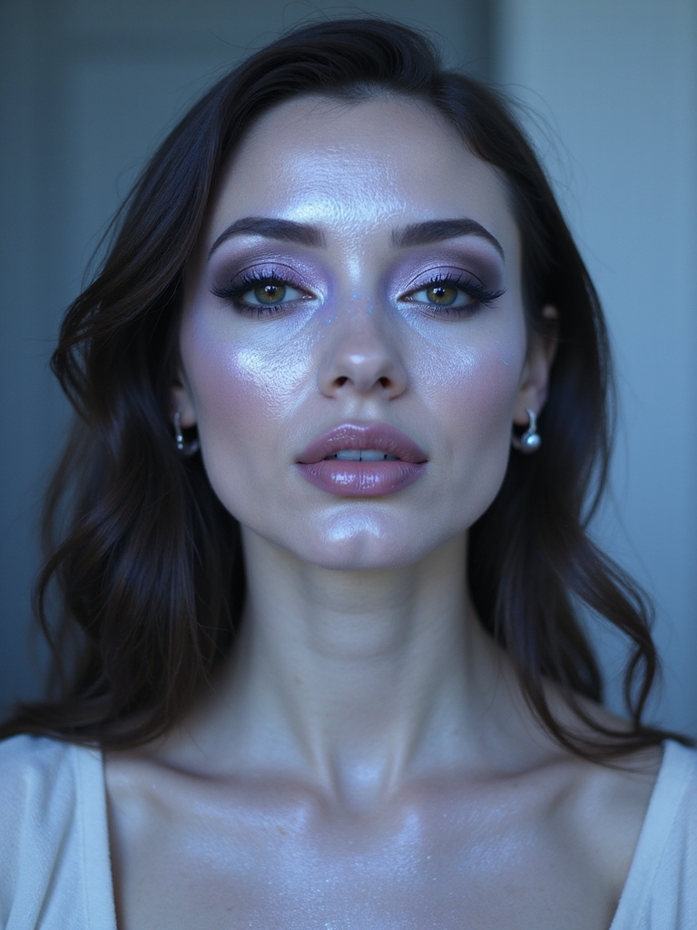 moonlit veiled spectral visage