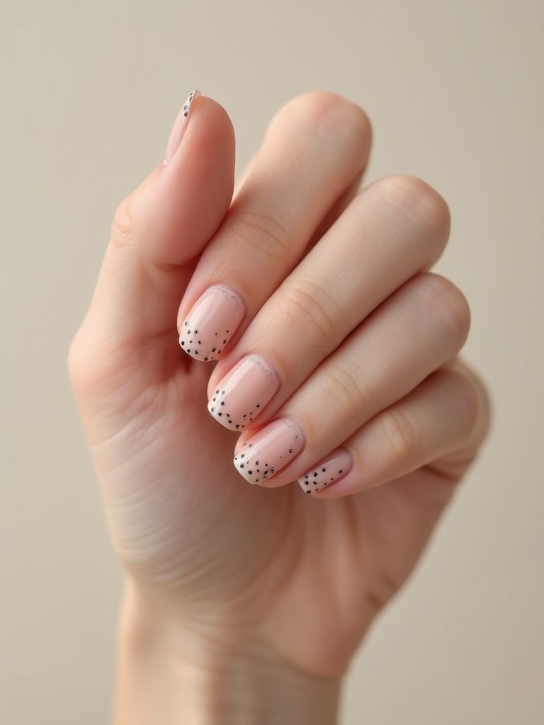 negative space dotted modern manicure