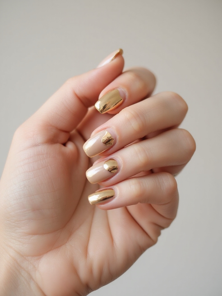 negative space gold chrome accents