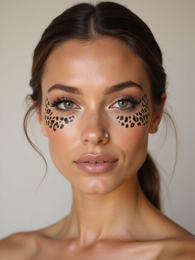 negative space leopard winged liner