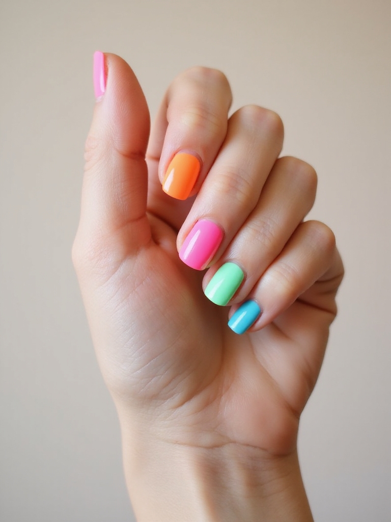 neon electric french tips