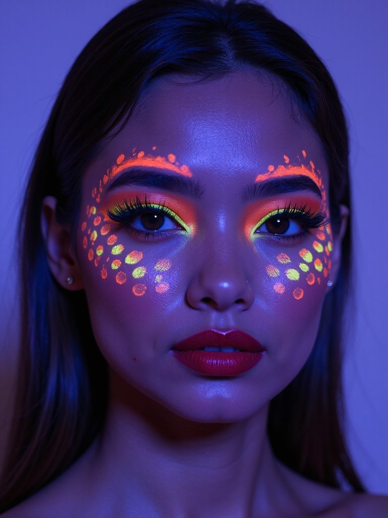 neon feline blacklight glow