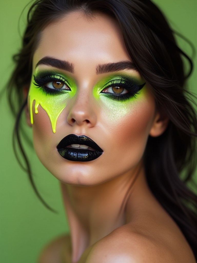 neon glossy dripping wingliner