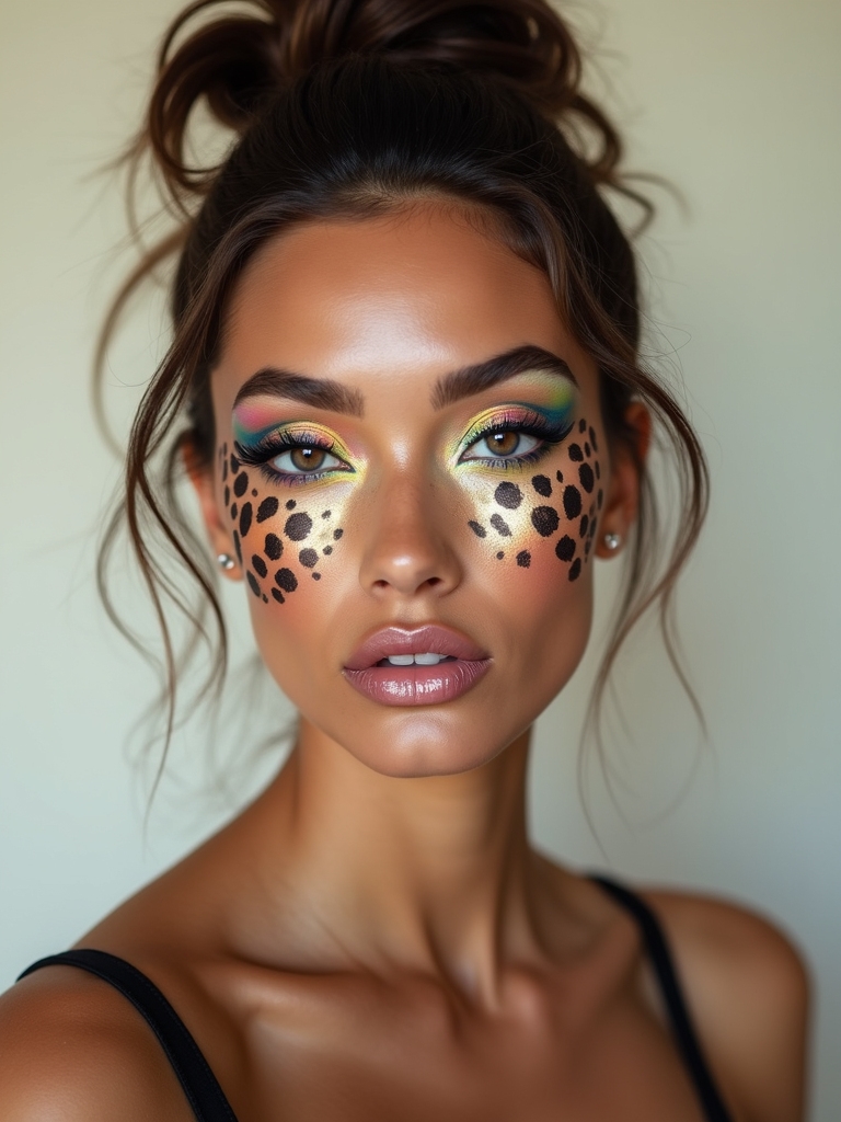 neon jungle rave facepaint