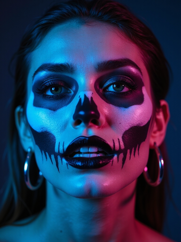 neon skull accent lines