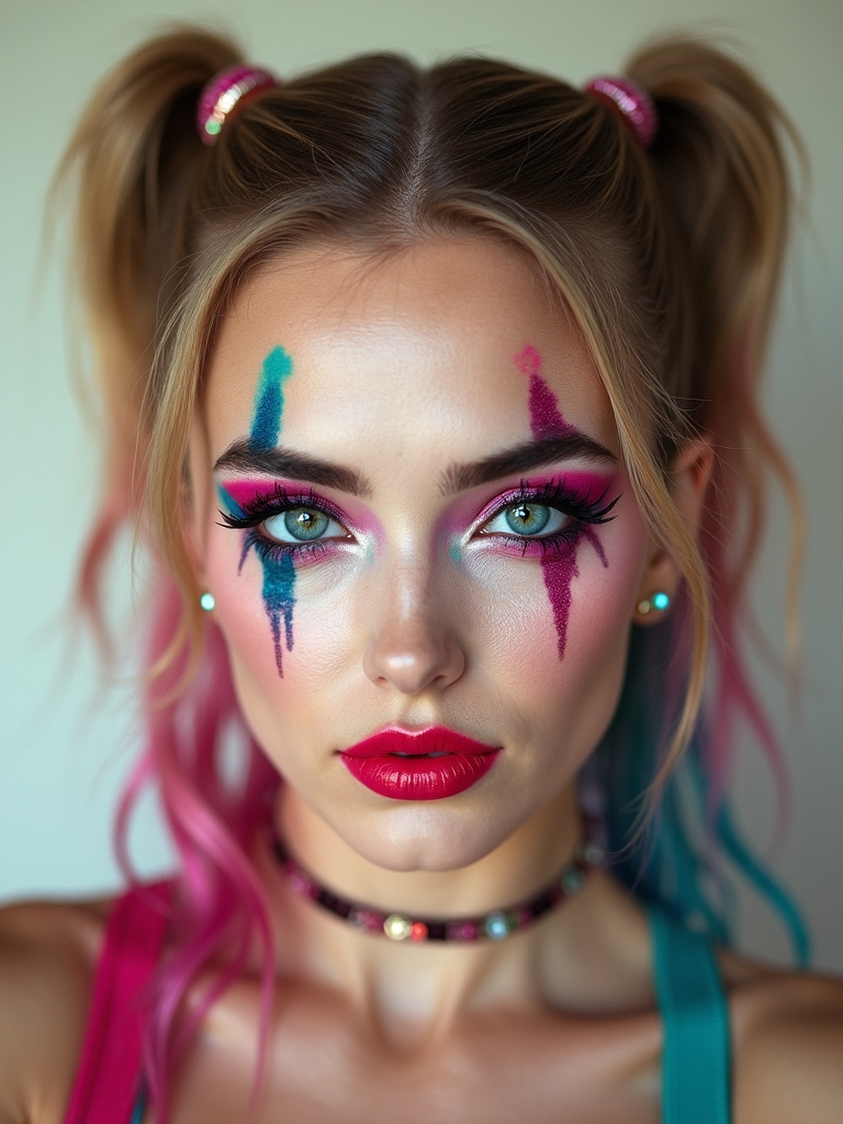 neon smudged asymmetric cyber lashes