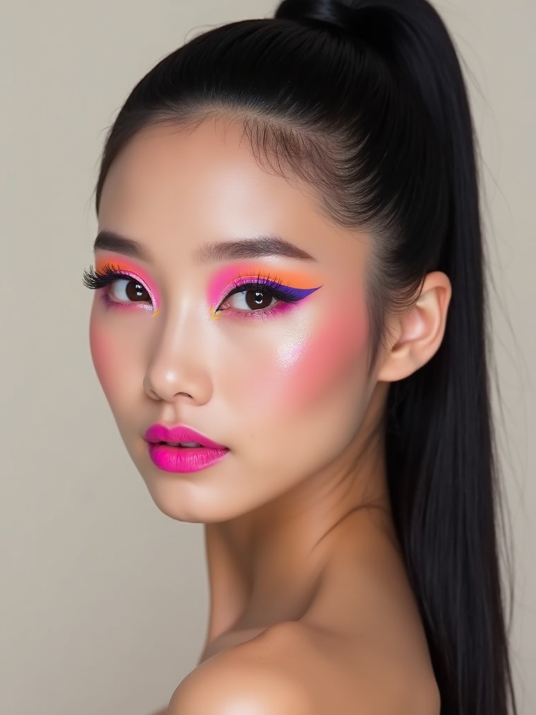 neon tuk tuk inspired makeup