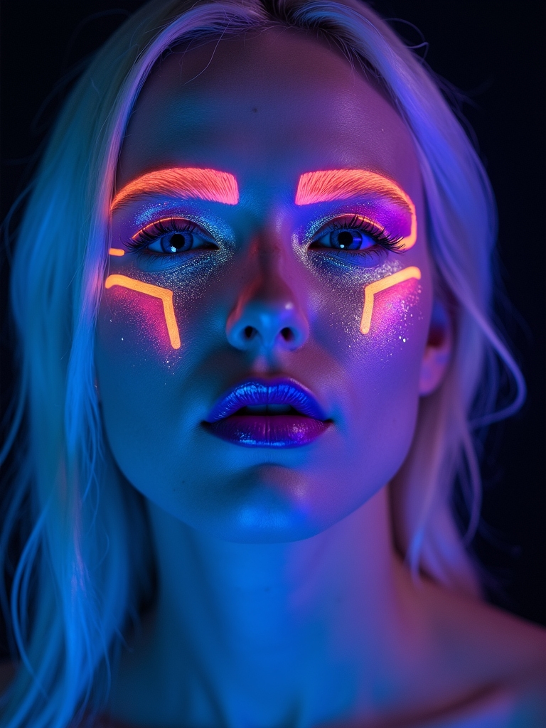 neon uv geometric glowlines
