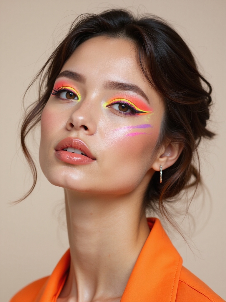 neon winged graphic liner