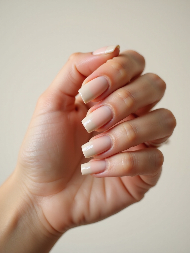 neutral chrome sheen nails