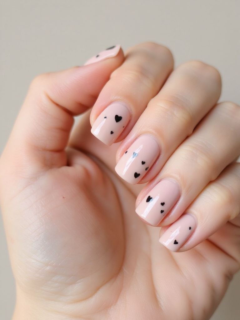 neutral dotted heart clusters