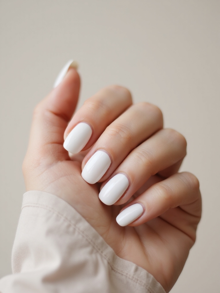 opalescent milky almond nails