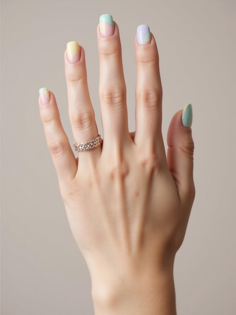 pastel arc negative space ombr