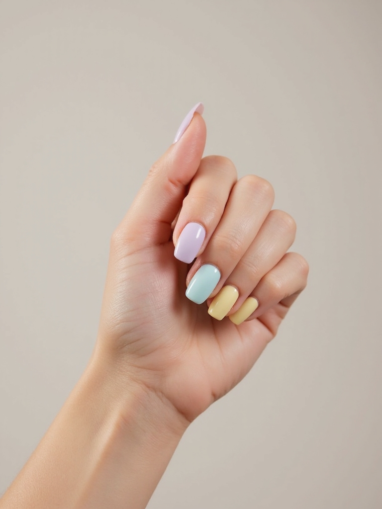 pastel french manicure tips