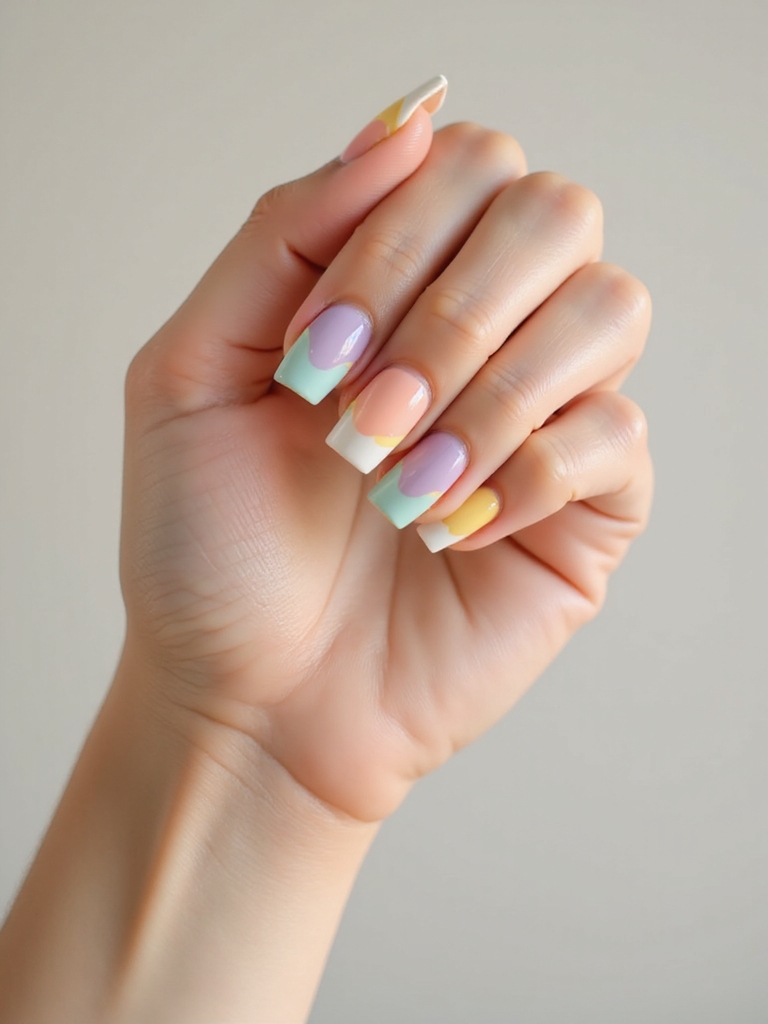 pastel micro tipped french nails