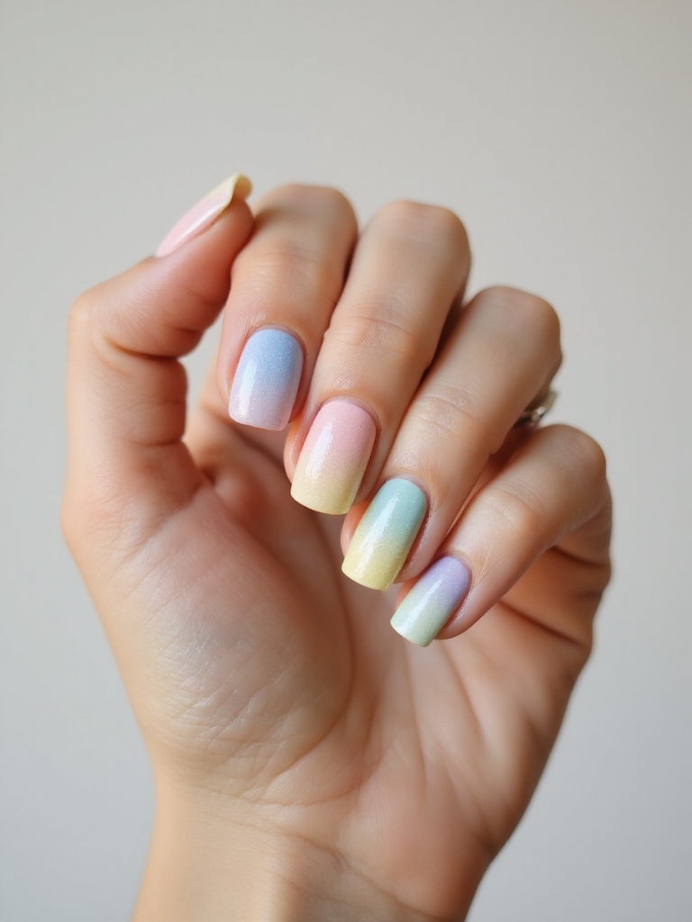 pastel mint to blush gradient