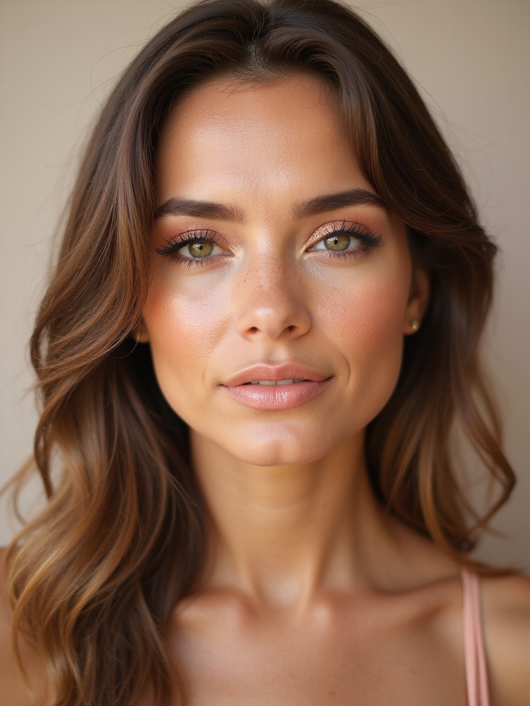 peachy dewy sun kissed glow