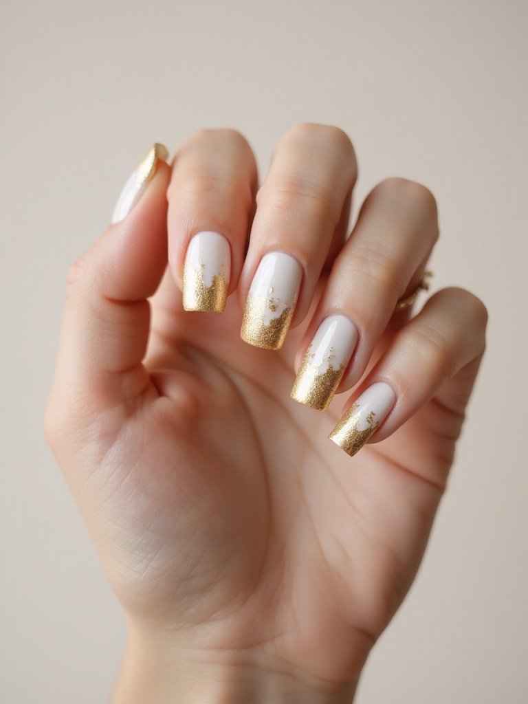 pearlescent base with gold drips