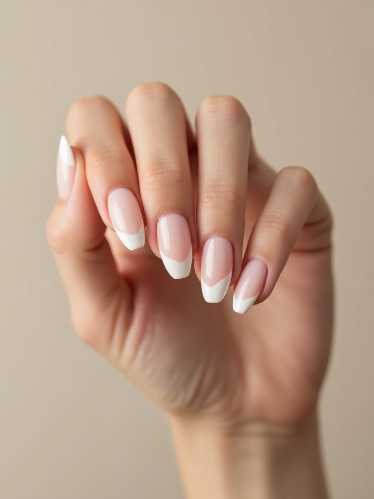 pearlized milky crescent tips