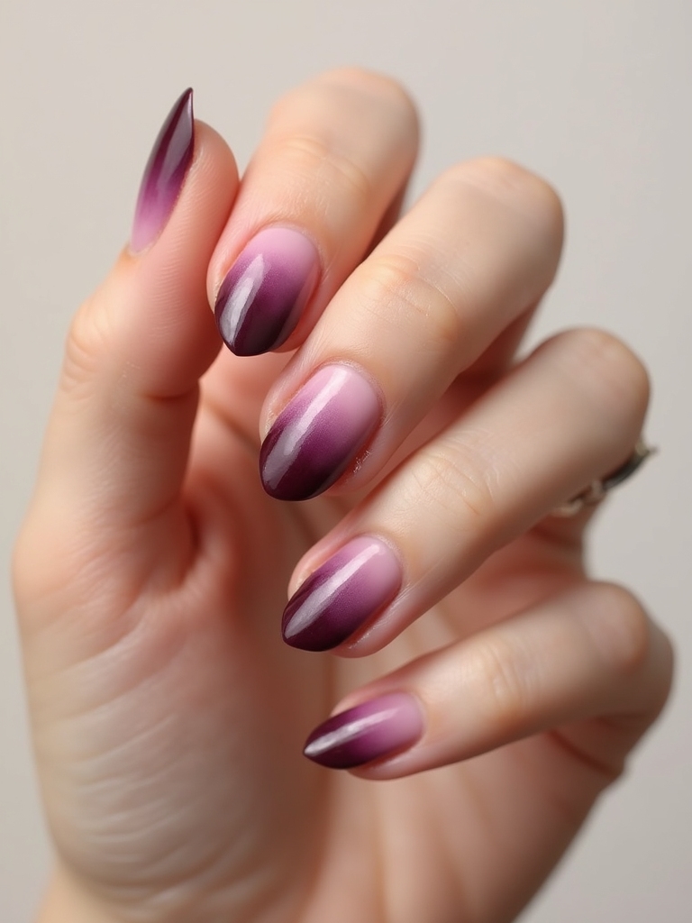 plum to berry glossy fade