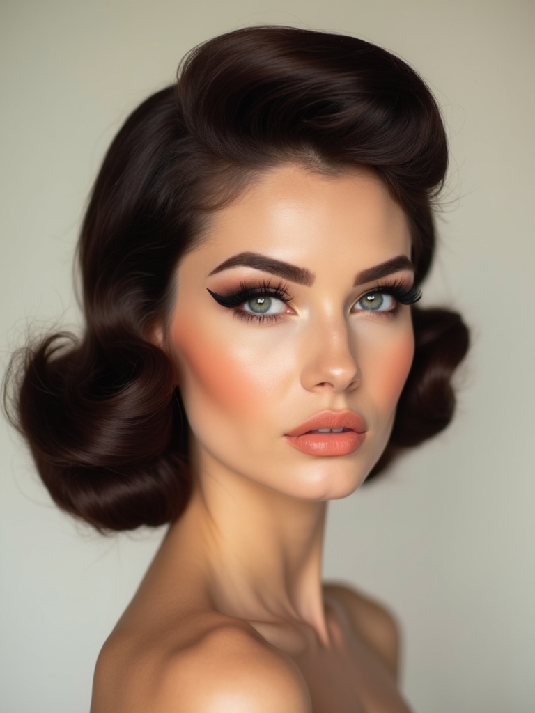 plush bouffant peach flush