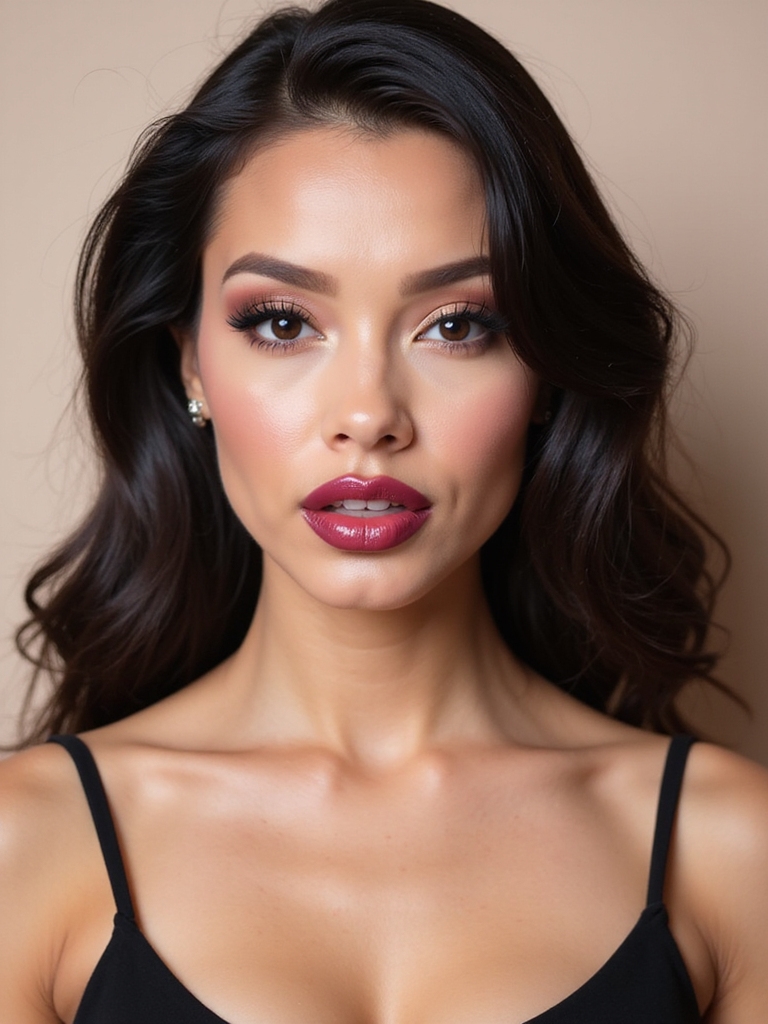 plush overlined lacquered cupid s bow