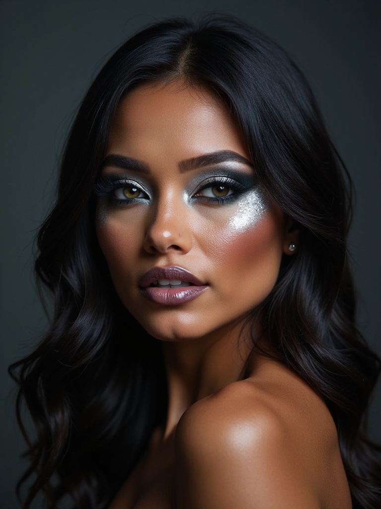 polished metallic halo eye glam