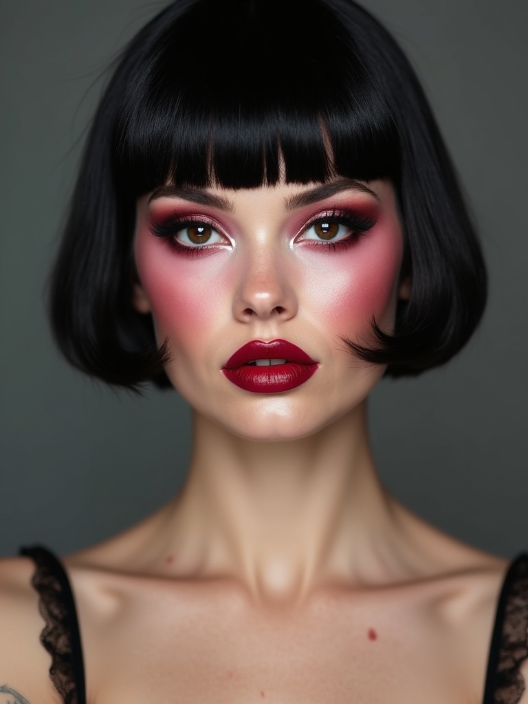 porcelain doll flushed velvet cheeks